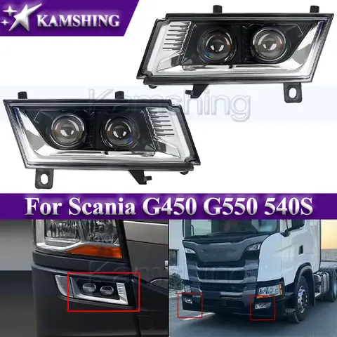 Kamshing 1pair Front Bumper Foglight For Scania G450 G550 540S LED Fog Light Fog Lamp Foglamp Signal Light Driving Lamp