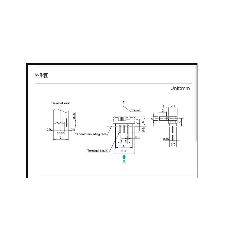 3pcs/logs imported from Japan ALPS SS916900 small toggle switch with 3-pin 2-gear vertical side shift sliding direct insertion