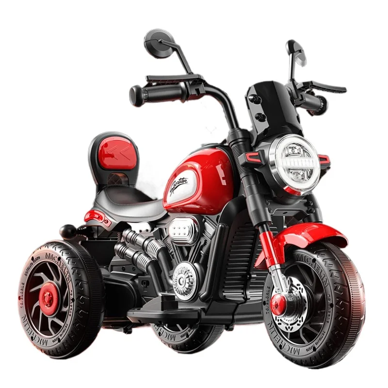 دراجة ثلاثية العجلات بمحرك مزدوج للأطفال لعبة ركوب عمر بطارية ممتدة مع مسند ظهر وتحكم في السرعة للأعمار من 2 إلى 10 سنوات سيارة كهربائية للأطفال