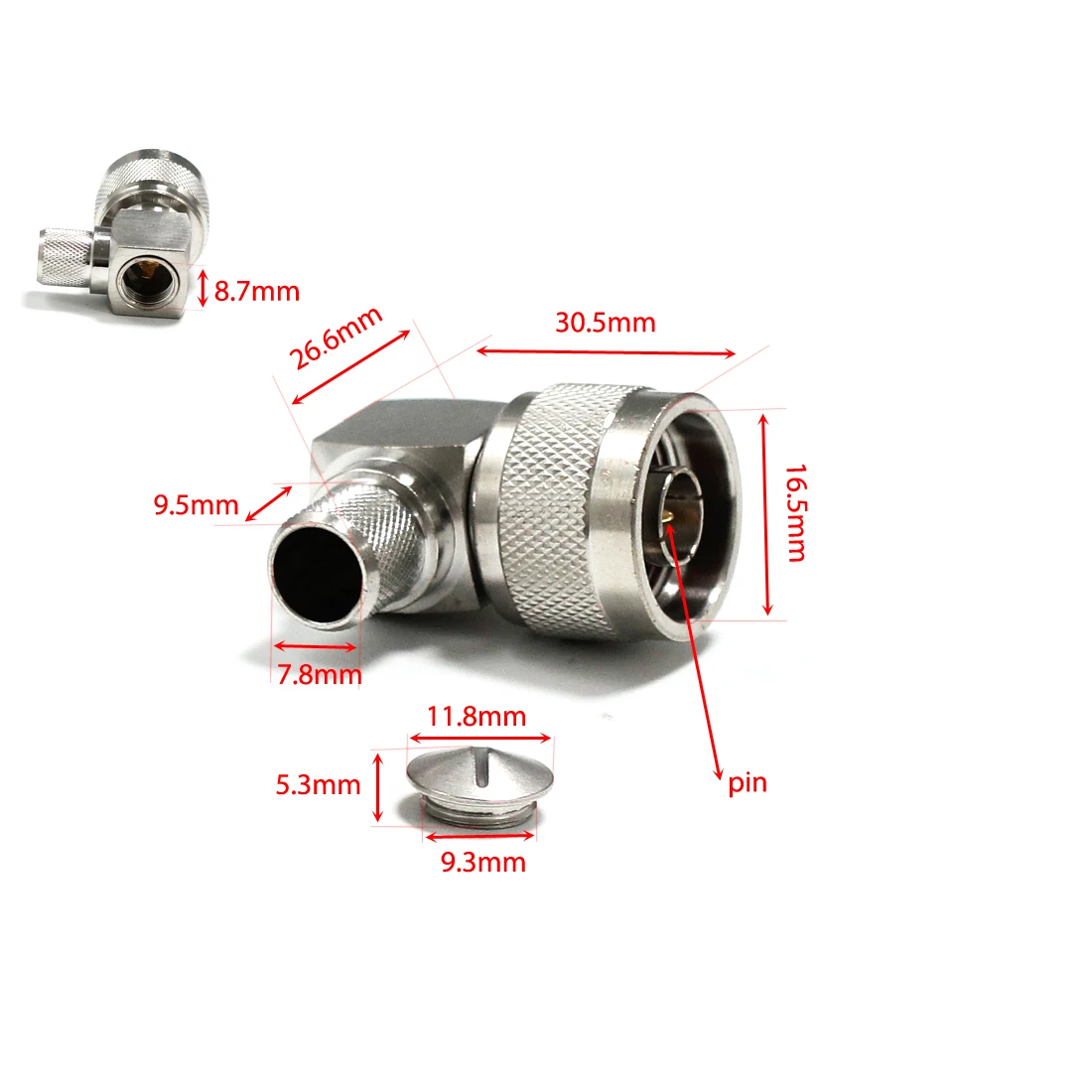 1pc N Type Plug Male Right Angle RF Coax Connector Crimp For LMR400 RG8 RG213 Cable Wholesale Fast Shipping