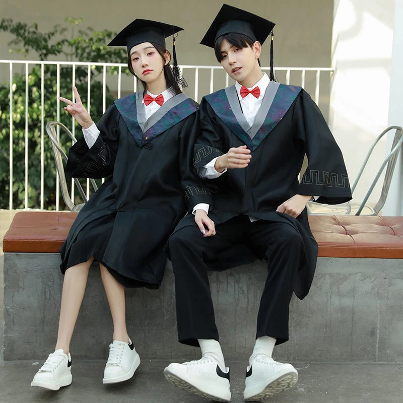 School Clothes Cosplay Uniform Bachelor Hat Graduation Dress Robe College Men Women Gowns College Style Performance Clothing