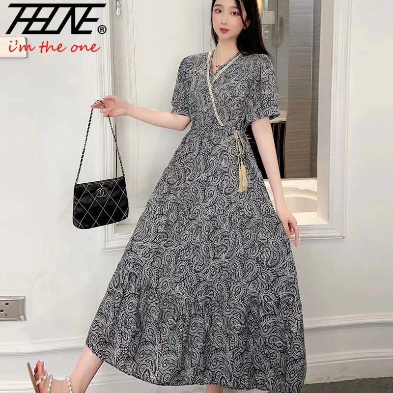 

Plus Size Oversized Long Maxi Dress Women Clothing Spring Bohemian Beach Korean Style Floral Vintage Vestidos Robe Loose Dresses