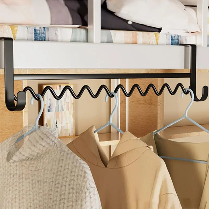 Space Saving Hangers Metal Wave Hanger Space Saver Bedside Clothes Hook Rack Dorm Bedside Hanger Clothes Space Saving Organizer