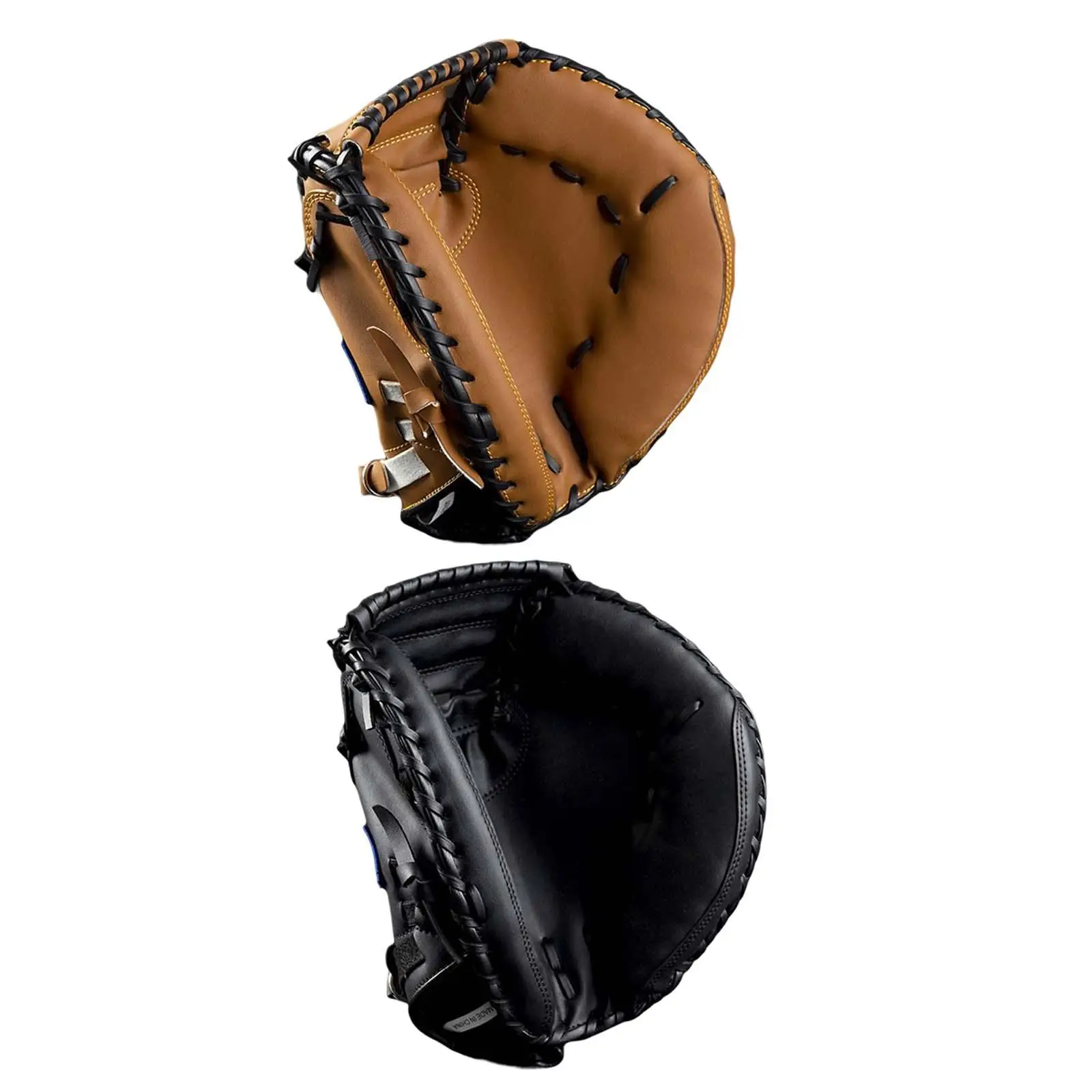 Honkbalveldhandschoen 12,5" PU lederen Catcher's Mitt Softbalhandschoen voor buitensporten Beginner Spelen Training Volwassenen Oefenen