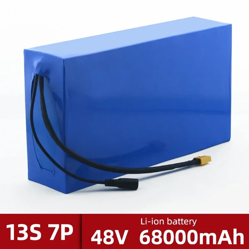 48V 68ah 18650 13S7P Electric Bike Battery 48V 68AH 1500W Lithium Battery Built-in 30A BMS Electric Bike Motor