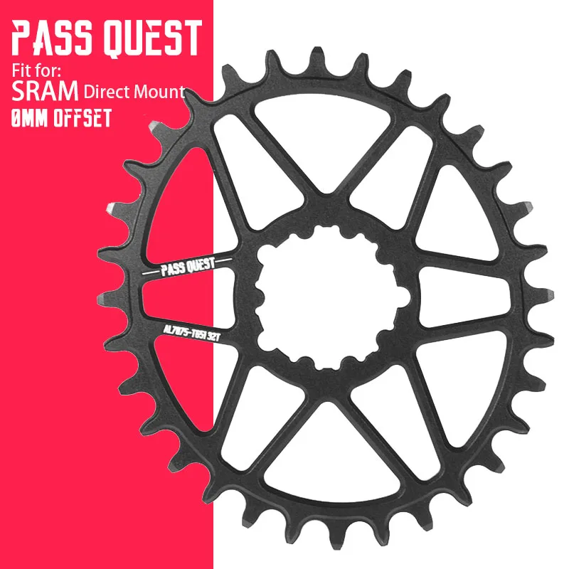 PASS QUEST for Sram GXP Direct Mounted Narrow Wide Tooth Chainwheel For XX1 X1 X01 X0 X9 GX NX Oval Chainring Bike Accessories