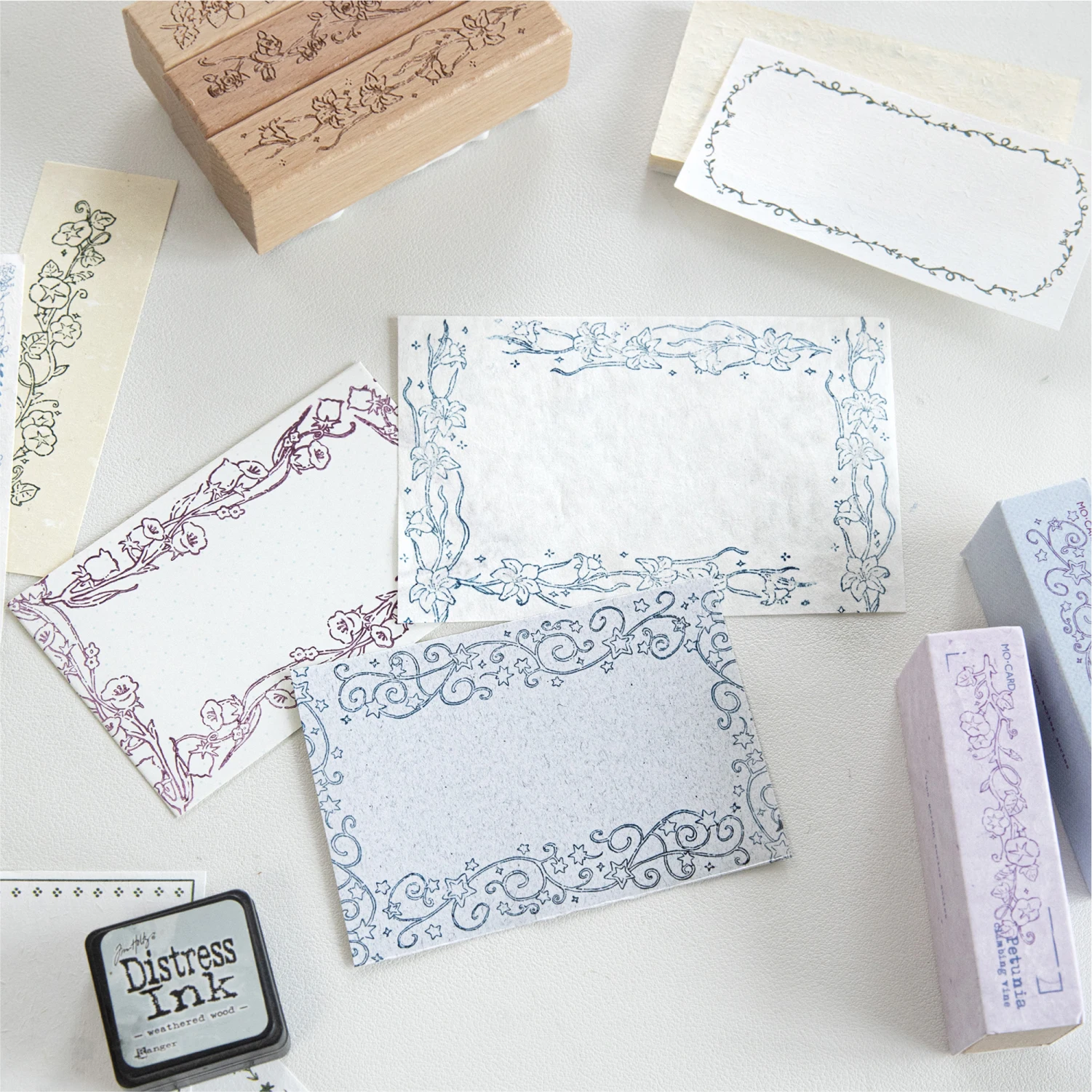 TIANZI 8 styles Flower Vine Week Stamps Vintage Wooden Letter Stamp Set for Craft Card Making Planner Scrapbooking Journals