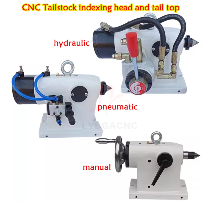 CNC Tailstock indexing head and tail top pneumatic hydraulic manual135/160/185/210 mm for Rotary A Axis 4th Axis For CNC Route