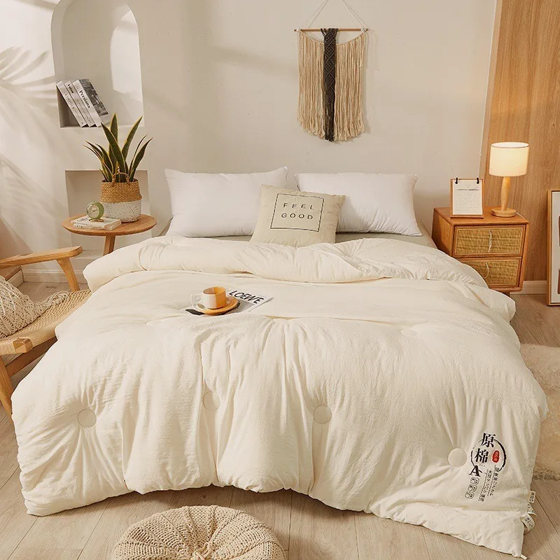 Grade A Raw Cotton Soybean Fiber Comforter Thickened All Season Dropship Gift Soybean Fiber Core Winter Quilt Thickening