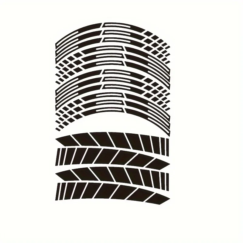 

2D Flat, 16 Pieces/Sheet Motorcycle Stickers, Hub Center Decals, 17.0 Inch Rim Straps, Durable PVC Material,