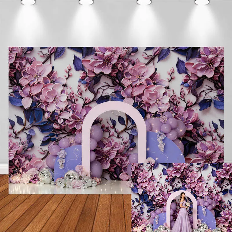 LS Photography Backdrop Arch Wall Floral Decor Birthday Wedding Cake Smash Kids Adult Portrait Photo Background Studio