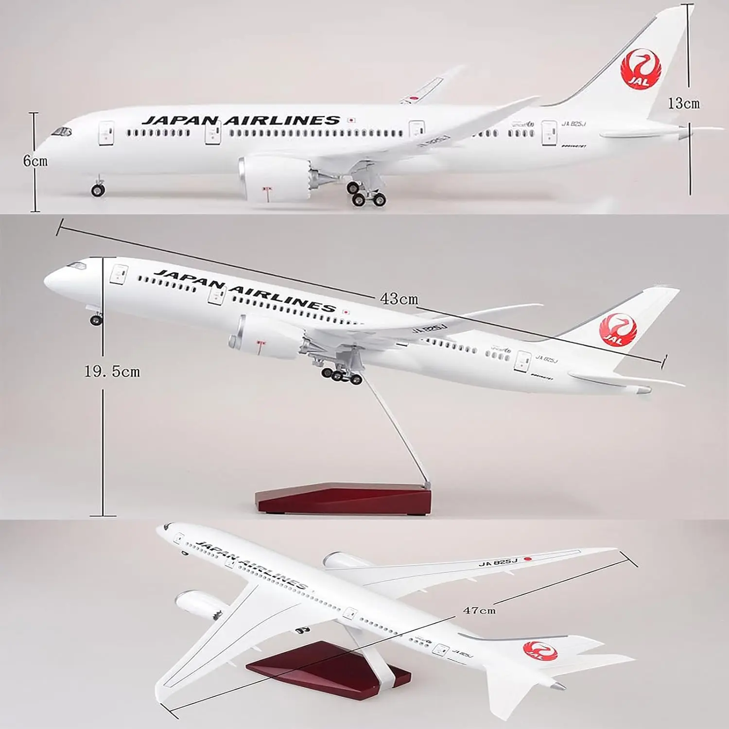 

1:130 scale 47cm Japan Airlines Airways B787 Airbus aircraft model Airplane can be used as home decor or children's toy gift
