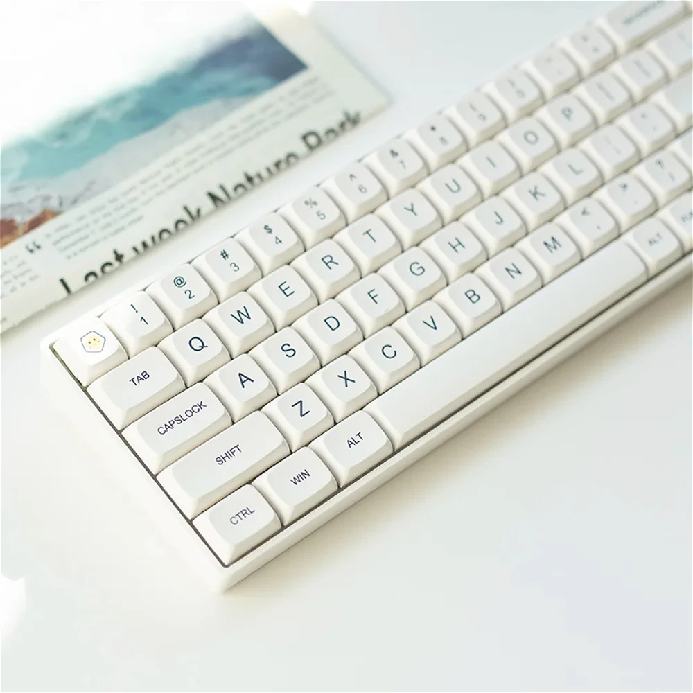 

Simple Pure White XDA Keycaps, PBT 121 Keys, Personalized to Fit Custom, 60, 80, 87, 98, 108, Mechanical Keyboards