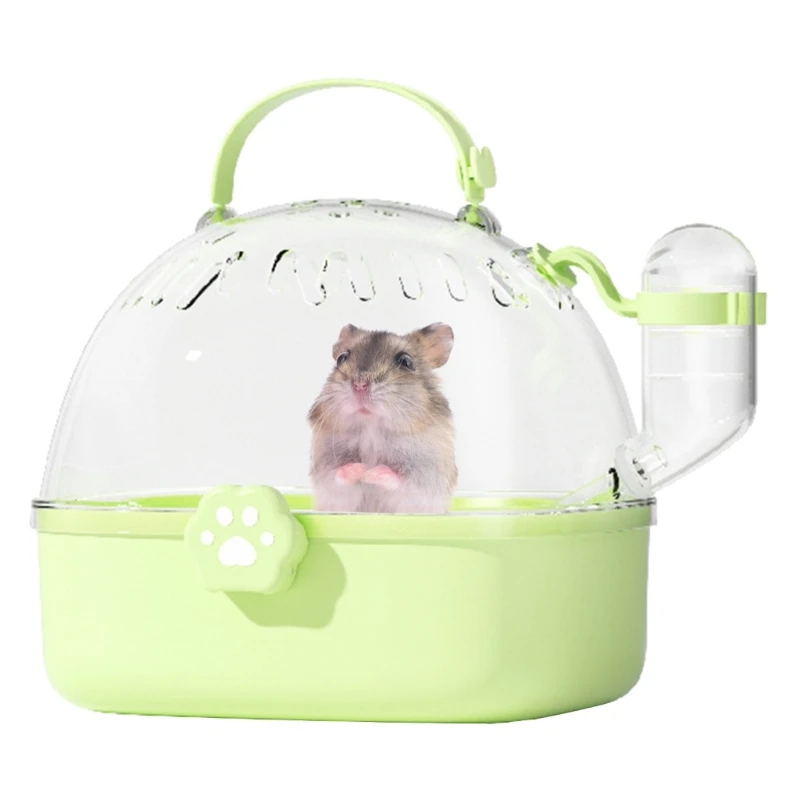 Hamster Outdoor Carriers Cage Portable Hamster Cage with Clear Large Cover for Hamster Bird Carrying Pet Supplies