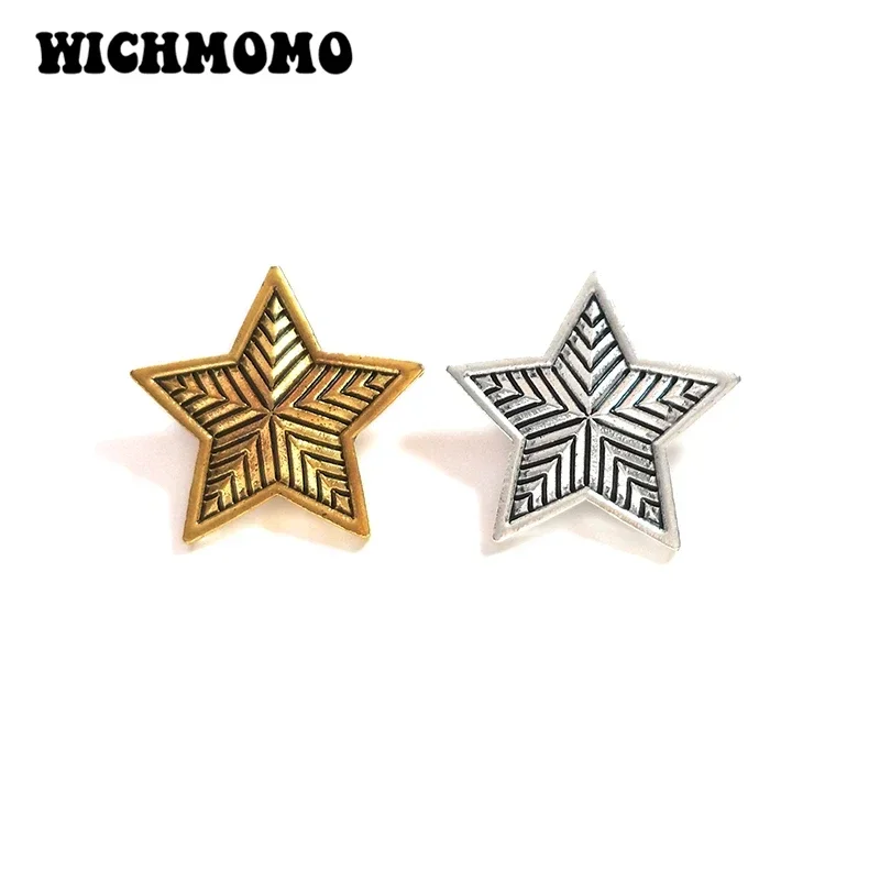 

New 4pcs/bag 30MM Retro Zinc Alloy Star Design Decorative Clothes Buttons Charms Pendants DIY Hair Jewelry Accessories