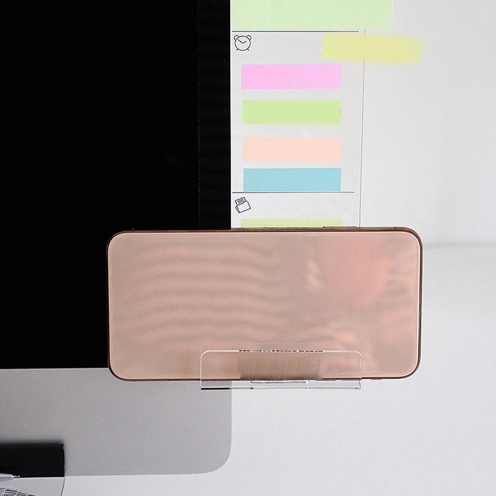 2Pcs Clear Computer Monitor Memo Boards Slim Sticky Screen Side Message Reminder Strong Adhesive Office Workspace Board