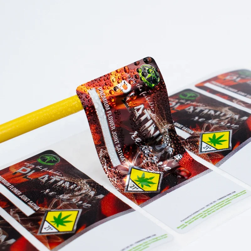 20 0 pieces.Custom.Shiny Silver BOPP Vial Label Sticker Custom Eco-friendly Gloss Tube Private Label Empty Transparent Roll