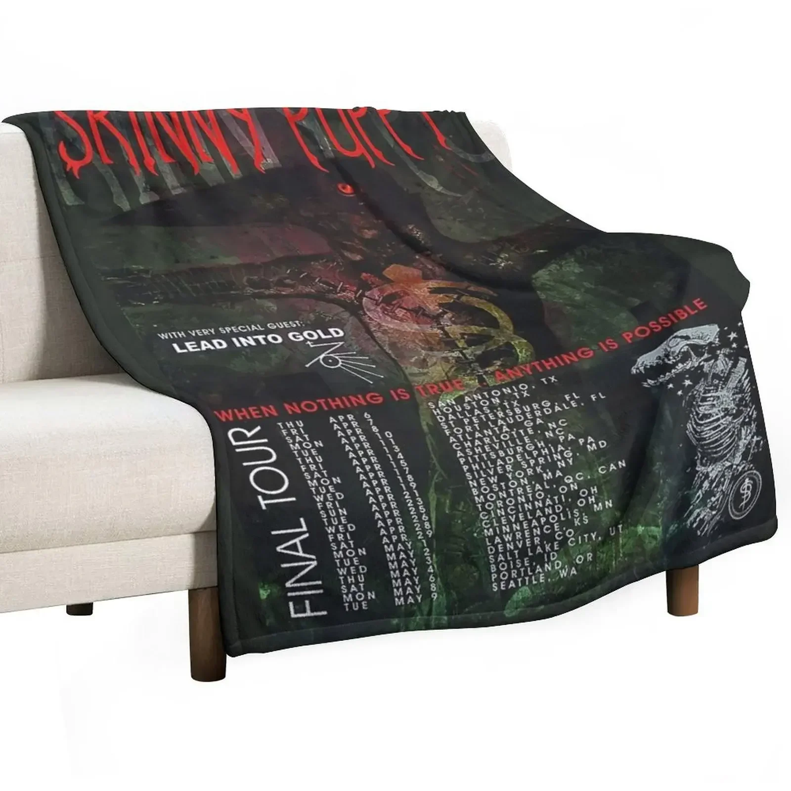 

Skinny Puppy FINAL TOUR Skinny Puppy TOUR Throw Blanket Picnic bed plaid Decorative Sofas Hairys Blankets