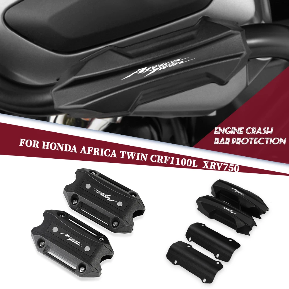 

For Honda AfricaTwin 1100 CRF1100/L CRF 1000/L XRV 750 2021-2024 Bumper Engine Guard Protector Block 25mm Crash Bar Decorative