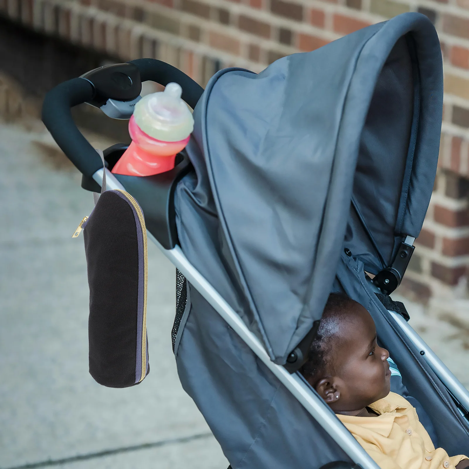 

Insulated Milk Bottle Warmer Bag Portable Stroller Hanging Thermal Cooler Storage Pouch for Travel Shopping Stroller Bag