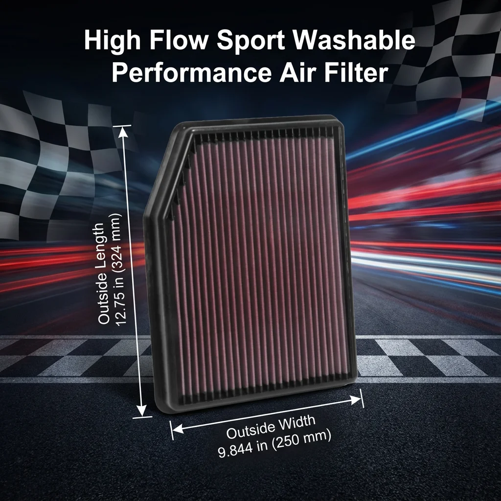 

Спортивный моющийся воздушный фильтр с высокой пропускной способностью для Chevrolet Silverado, GMC Sierra, Tahoe, Suburban, Yukon, Escalade 2019-2026, 2.7, 3.0, 4.3, 5.3