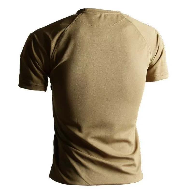 Men Summer Quick Dry Breathable Elastic Military Tactical Shirts Pullerover Hiking Camping Tops Climbing Tees Sports Gym T-shirt image 4