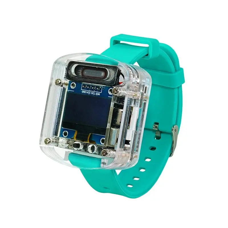 B50B-Xiaozhi AI Smart Voice Watch DIY Electronic Watch Kit 0.96Inch OLED Display Electronics Project Lake Blue