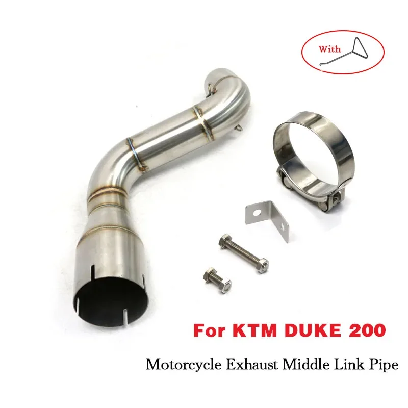 

Motorcycle Exhaust Muffler Middle Link Pipe Pit Bike Elbow Racing Modified Stainless Steel For KTM DUKE200 Duke 2021 KTM200 Year