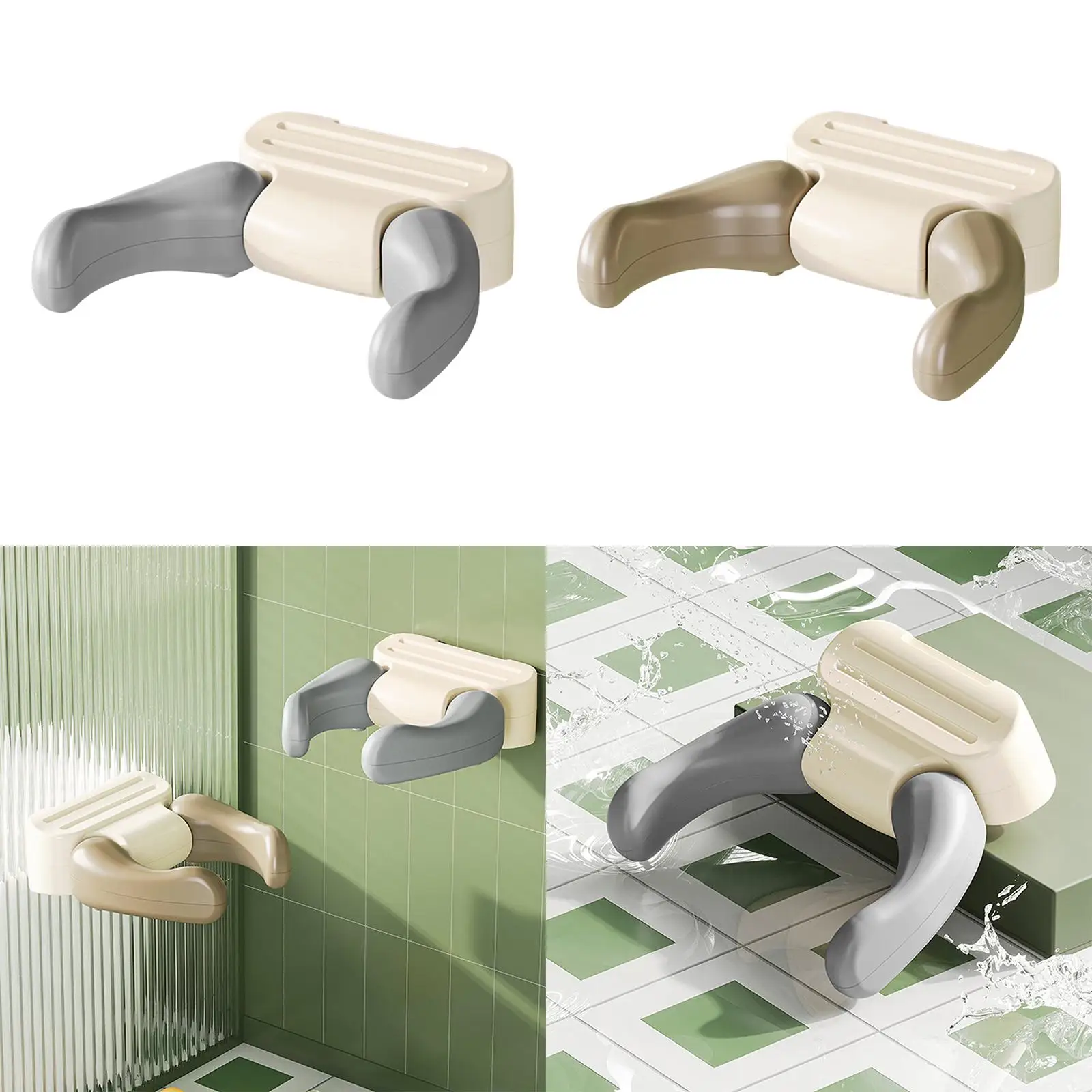 

Toddlers Bathing Support Frame Assist Device Sturdy Auto Lock Mechanism Ergonomic Surround Handrail Drill Free