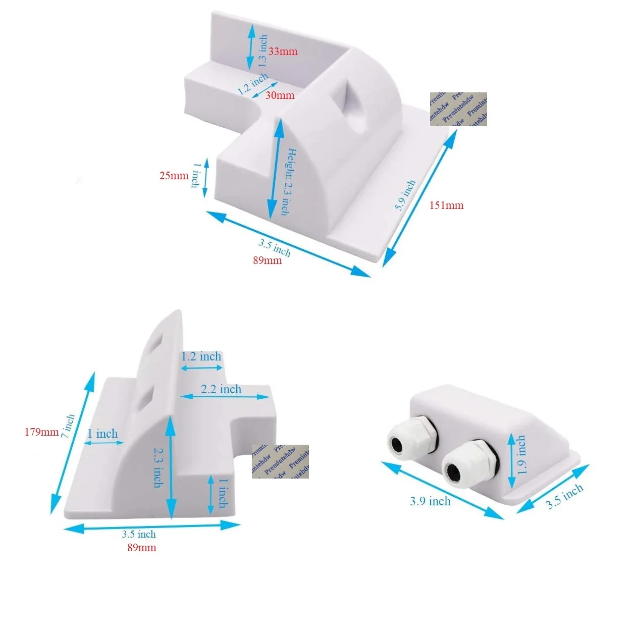 White Black ABS Solar Panel Mounting Corner Bracket Drill Free Roof RV Caravans Camper Sheds Boat