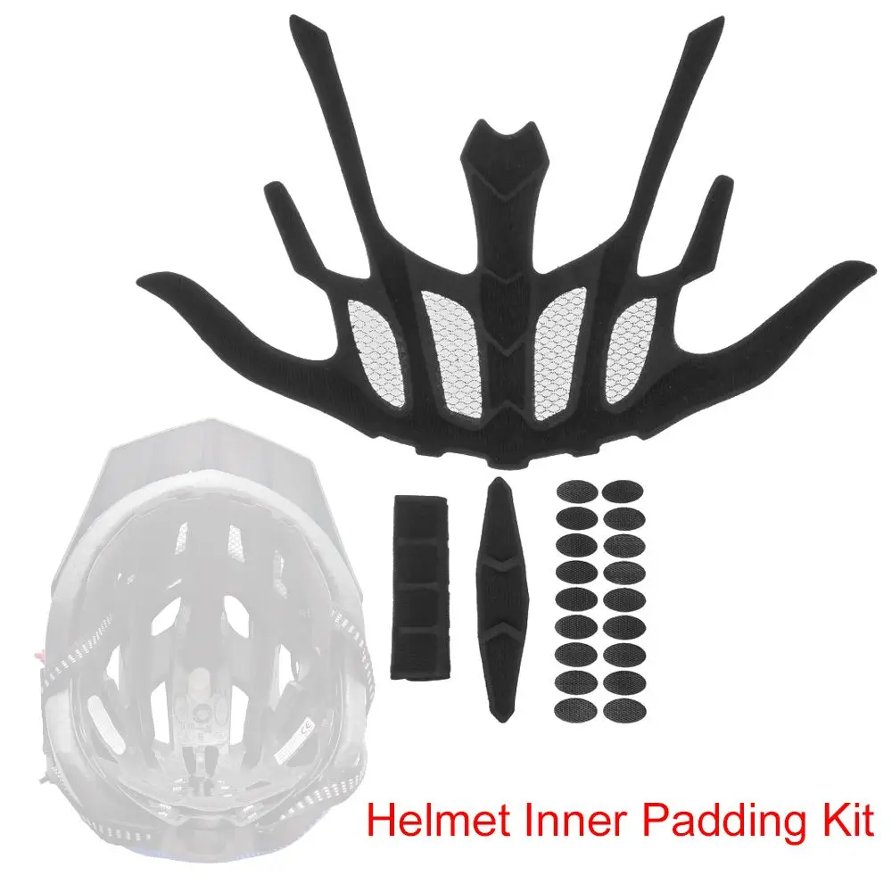 Cycling Sealed Universal Helmet Inner Padding Kit with Insect Net Protection Sponge Pad Bat Shape Foam Pads Set