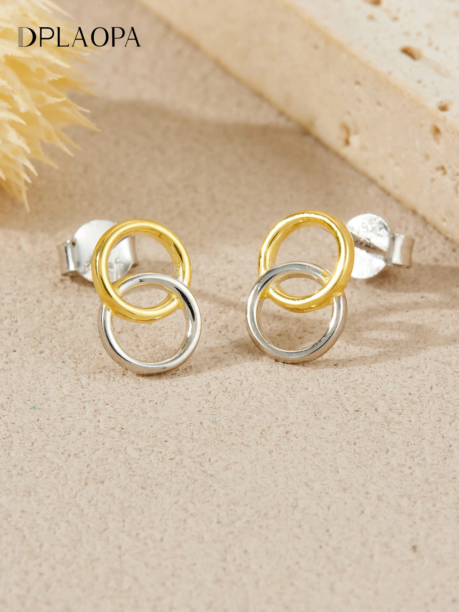 

DPLAOPA 925 Sterling Silver Split Electroplating Minimalist Circle Star Stud Earring 2025 Fashion Chic Women Party Jewelry Gift