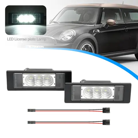 미니 쿠퍼 자동차 LED 번호판 조명 캔버스 오류 없음, R55, R60, R61, 클럽맨, 컨트리맨, 페이스맨, 12-14, F54, 2015-2021 용, 2 개
