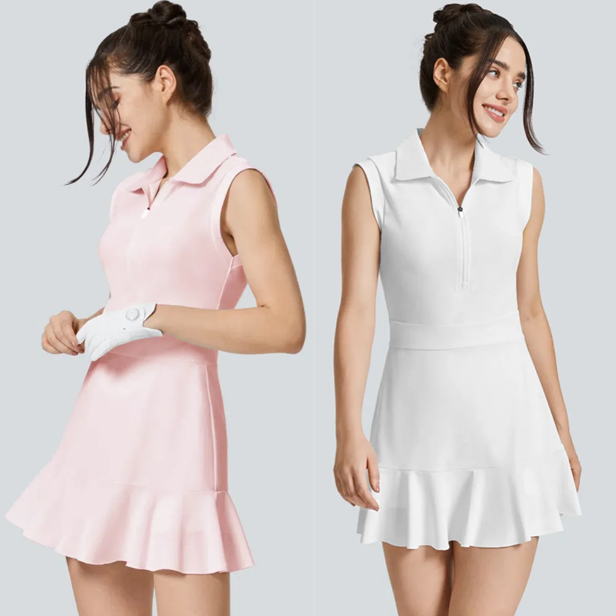 

Теннисная одежда Женская одежда для гольфа Теннисная юбка Дышащая быстросохнущая юбка для йоги Спортивное платье для бадминтона Встроенные шорты