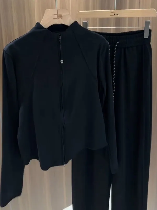 Plus Size 300-Pou-Damen-Cardigan mit langem Sve-Reißverschluss, T-Shirt, Sweatshirt, vielseitiges Basisschicht-Oberteil, hohes Taillen-Design