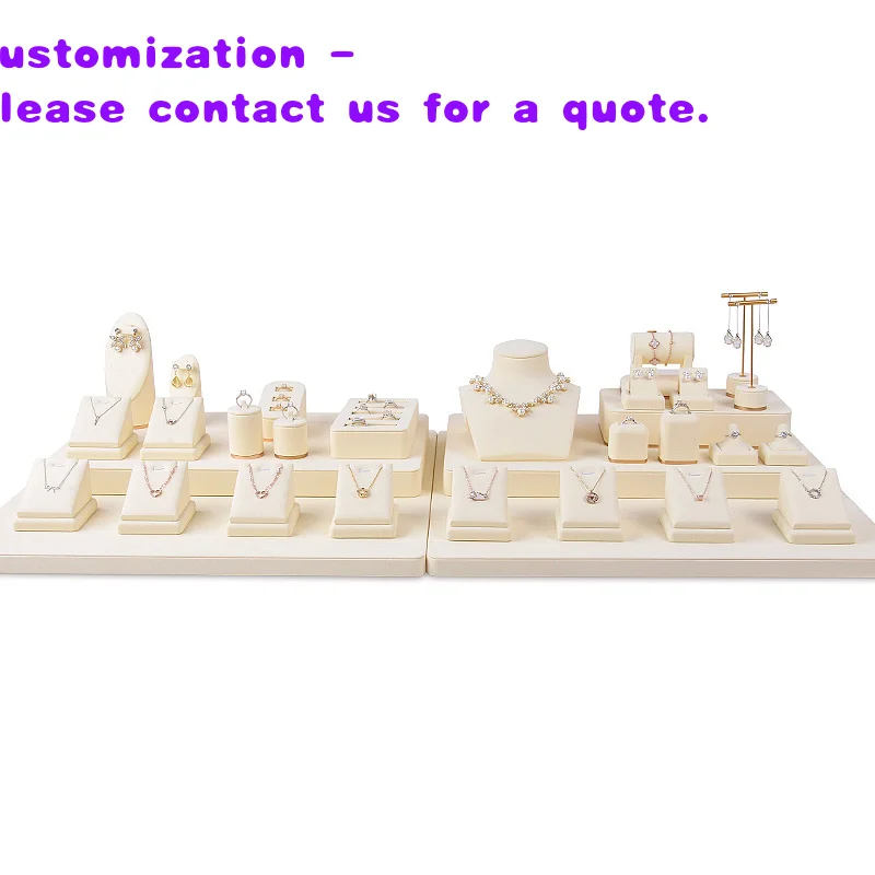 custom.CHEN LU Beige Jewelry Display Props Necklace Ring Stud Earrings Jewelry Display Stand Counter Display