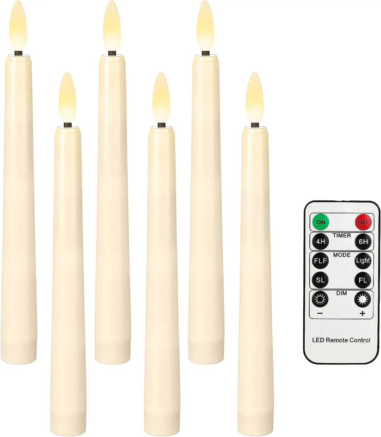 8" Flickering LED Taper Battery Operate Candle light w/timer Remote 3D wick Wedding Home Party Ambient table Lighting Decoration - view 4