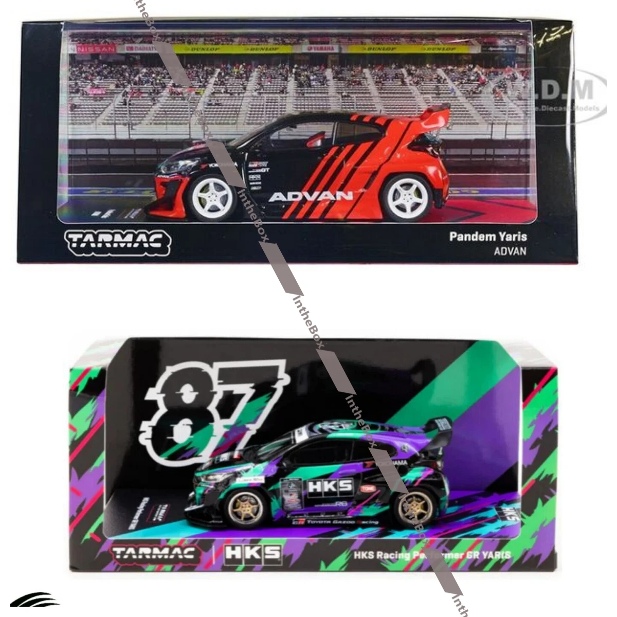 Tarmac Works 1:43 HKS Racing Performer GR YARIS ADVAN Diecast scale Model Gift Model Car Collection Limited Edition Hobby Toys