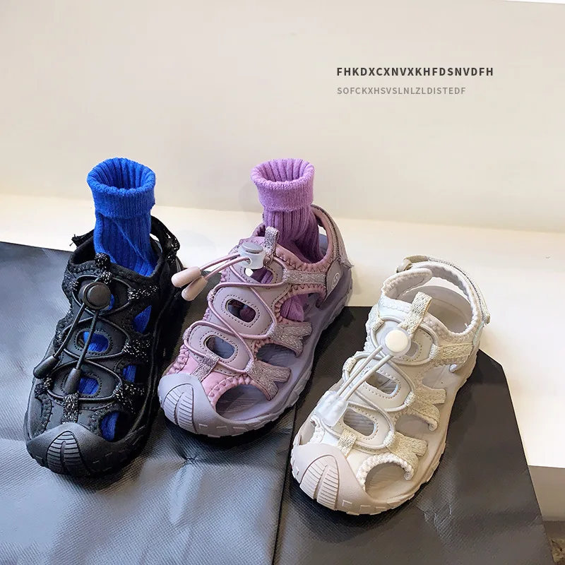 Baby Boys Girs Sandals 2026 New Summer Girls Closed Toe Sandals Soft Sole Sports Shoes For Toddler Little Girls Daily Beach Wear