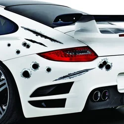 Car Stickers Simulated 3D Bullet Hole DIY Car War Styling Accessories Motorcycle Scratch Car Stickers And Decals