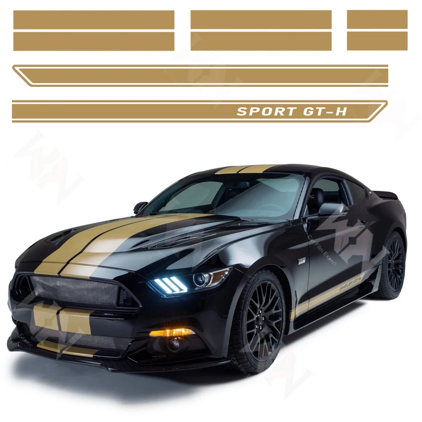 

For Every Car For Ford Mustang GT-H Shelby Styling Customized modification Sport Sticker Auto Body Graphics Stripes Vinyl Decals