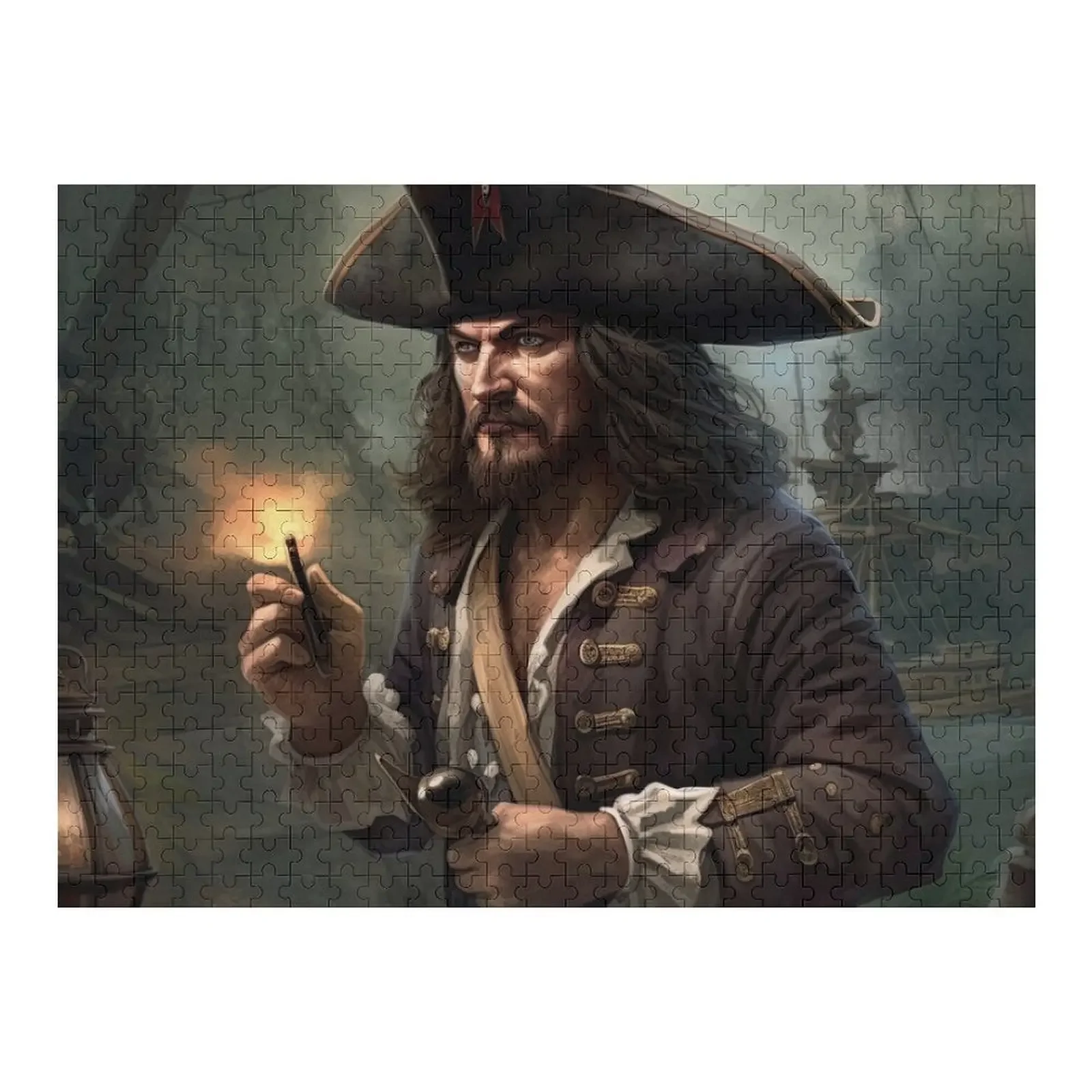 

A pirate sitting at the dock planning their next adventure Jigsaw Puzzle Custom Child Photo Personalized Gifts Puzzle