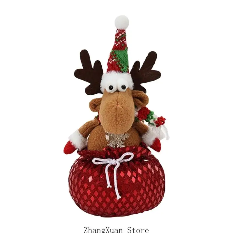 Home-Figurenstück mit gewebter spitzer Kappe und freistehender glitzernder Basis, weihnachtlicher Akzent für Innenschränke 3XUF – Detail 2
