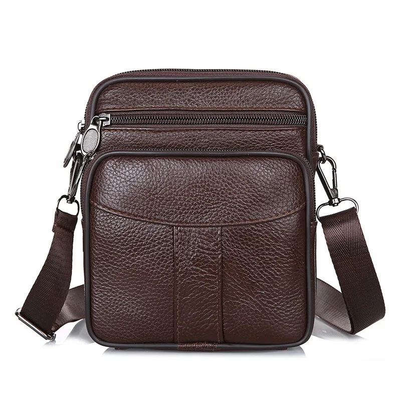 PU leather vertical style square shoulder bag, durable, water-resistant, large capacity, men's business crossbody bag