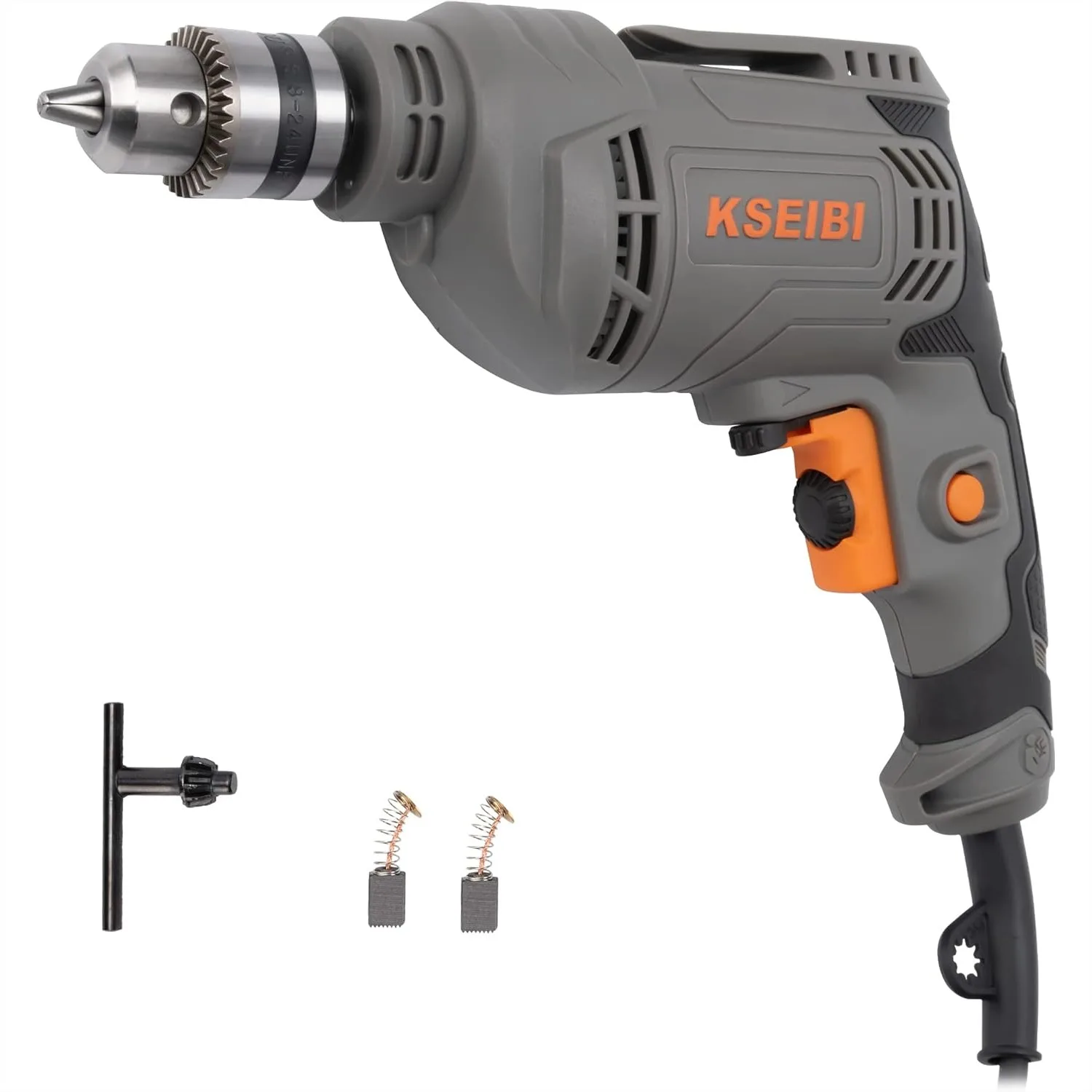 

3/8-Inch Electric Drill Corded, 3.8A Variable Speed 0-3300 RPM, Keyed Chuck, Belt Clip, Reverse Function for Drilling in Metal