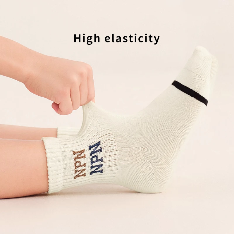 5 أزواج من الجوارب القطنية الممشطة للأطفال الأولاد جوارب رياضية غير رسمية موجزة ومرنة وناعمة ومريحة عالية الجودة للأطفال نصف جوارب #6