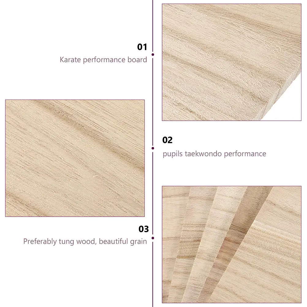 20Pcs Practice Taekwondo Board Professional Wood Breaking Boards for Children Adults Taekwondo Performance Stage Breaking