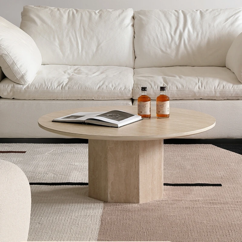 

Round Aesthetic Coffee Table Premium Trendy Luxury Mid Century Coffee Table Retro Design Table Basse Salon Furniture Home