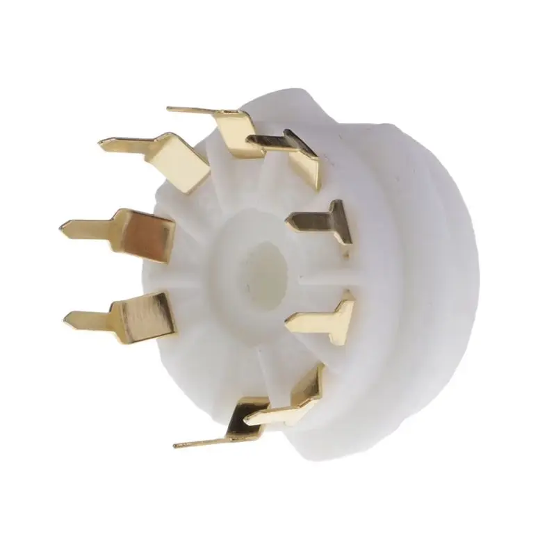 A41Z-4PCS  9 Pin Gold PCB Vacuum Tube Socket For 12AX7,12AT7,12AU7,ECC83,ECC82,E88CC, 6922 ,6P1