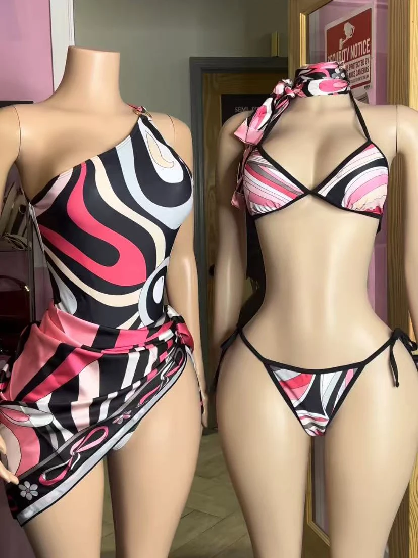 

Luxury Design Women's Scarf Bikini Sets Letter Signature Logo Designer Brand Lady Headband Swimsuits